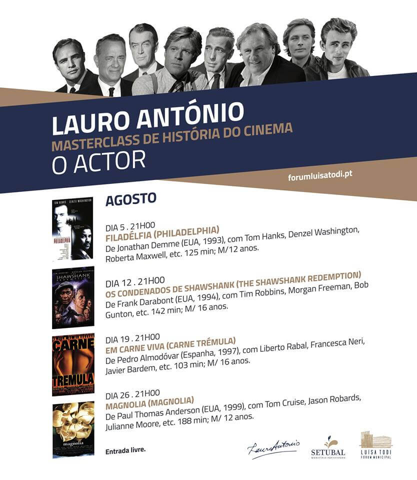 Lauro Antonio Masterclass Cinema - Cartaz Agosto - Setubal