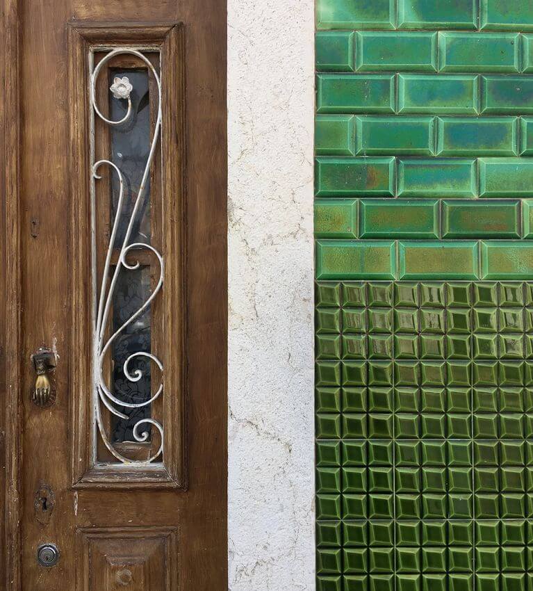 Azulejos Verdes Porta Madeira - Setubal